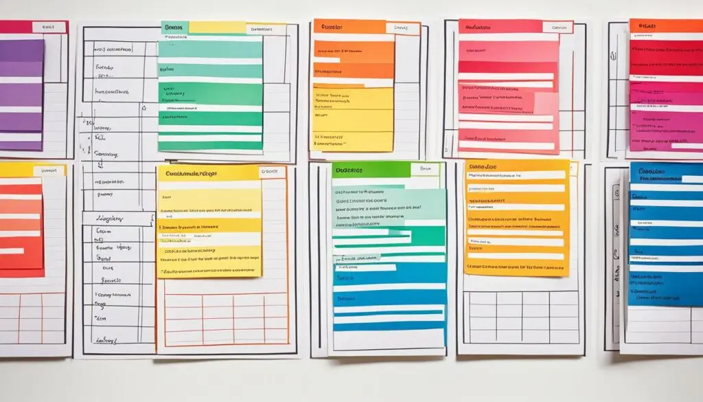 color-coded notes
